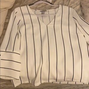 Black and white striped blouse